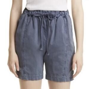 NWT Xirena Wyatt Shorts Sz M High Rise Elastic Waist Drawstring Washed Blue $209